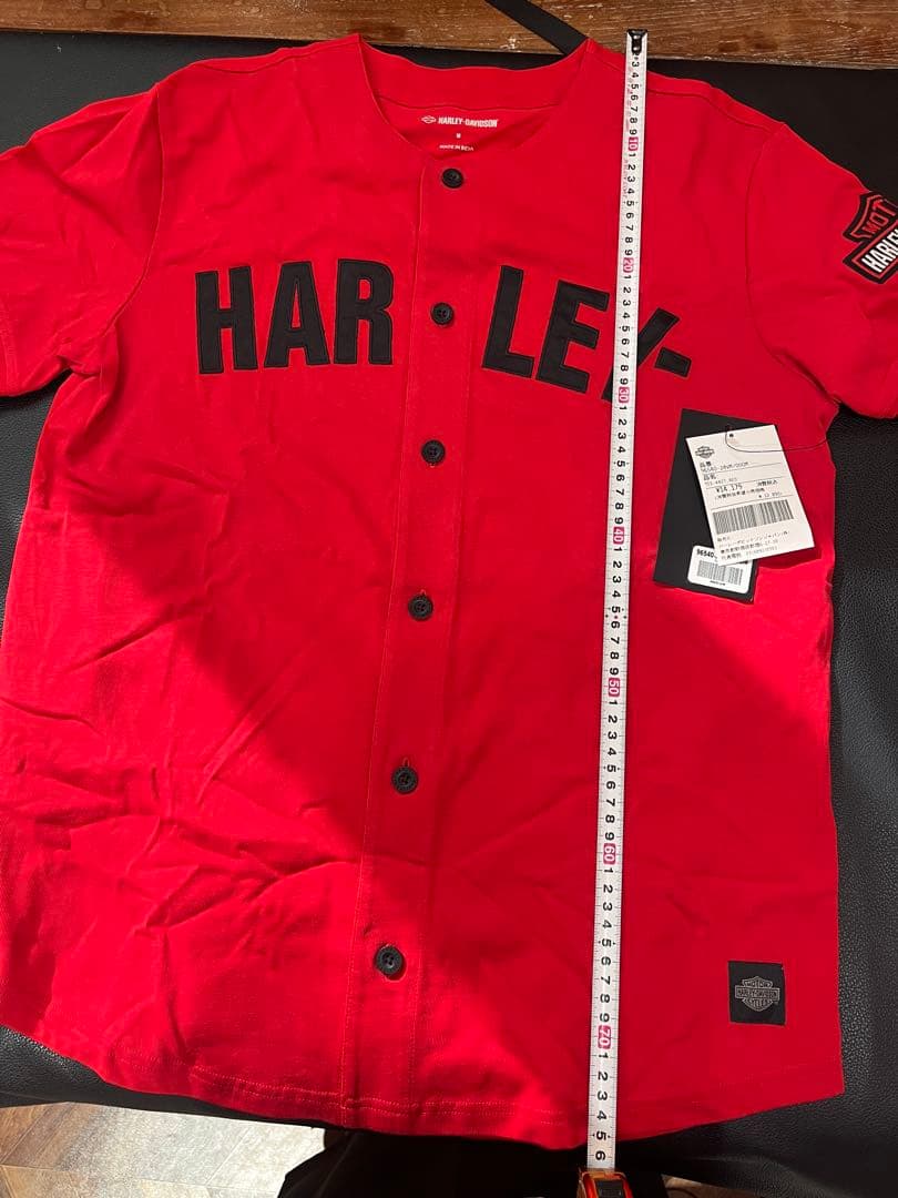 新品未使用Harley-Davidson レッド ベースボールシャツサイズM