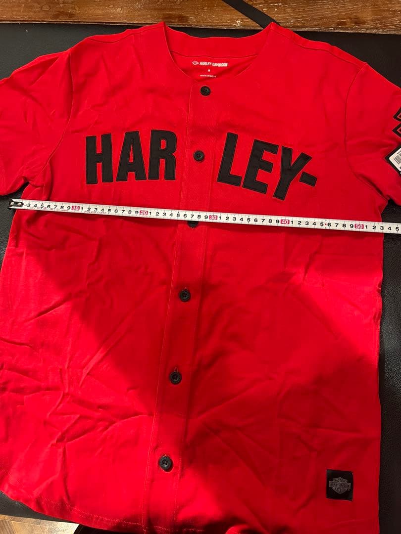 新品未使用Harley-Davidson レッド ベースボールシャツサイズM