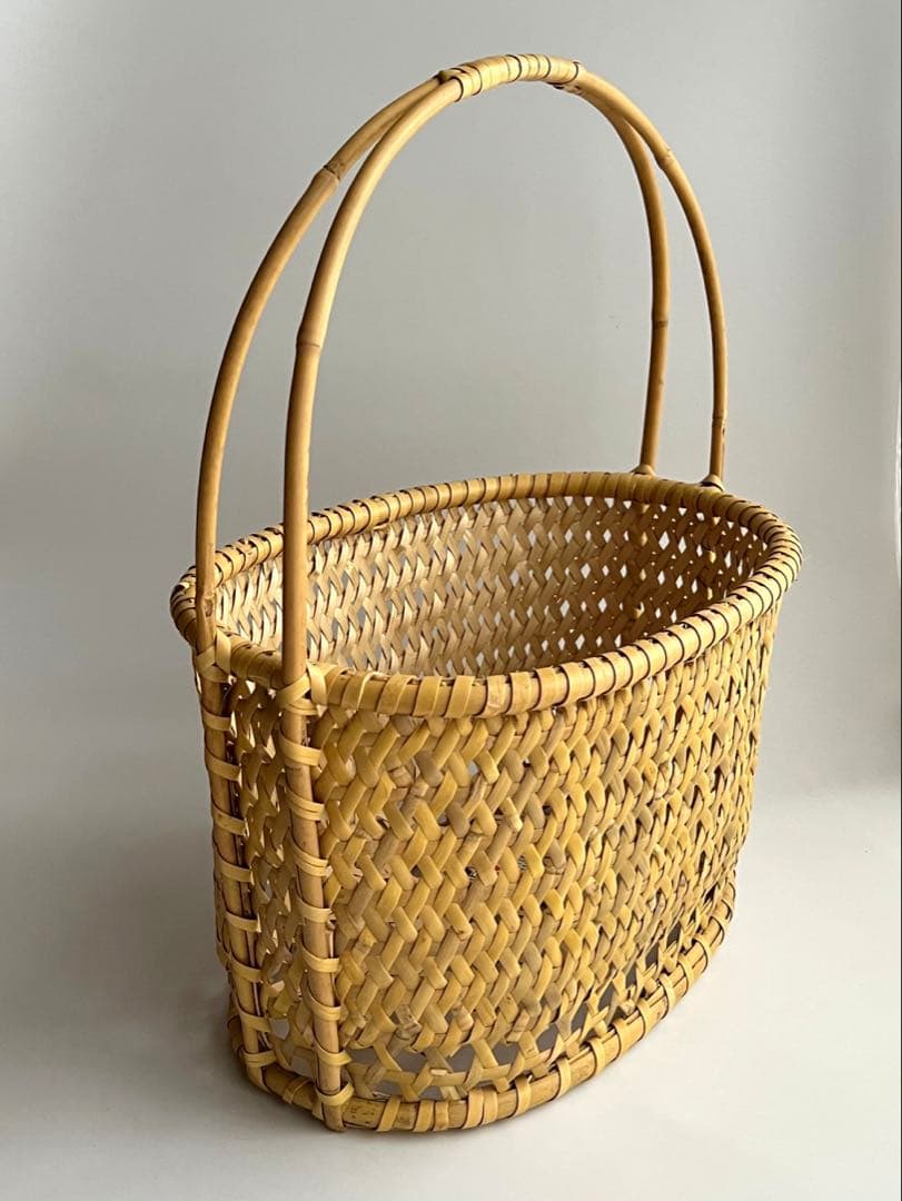 【まーる】戸隠竹細工 りんごかご