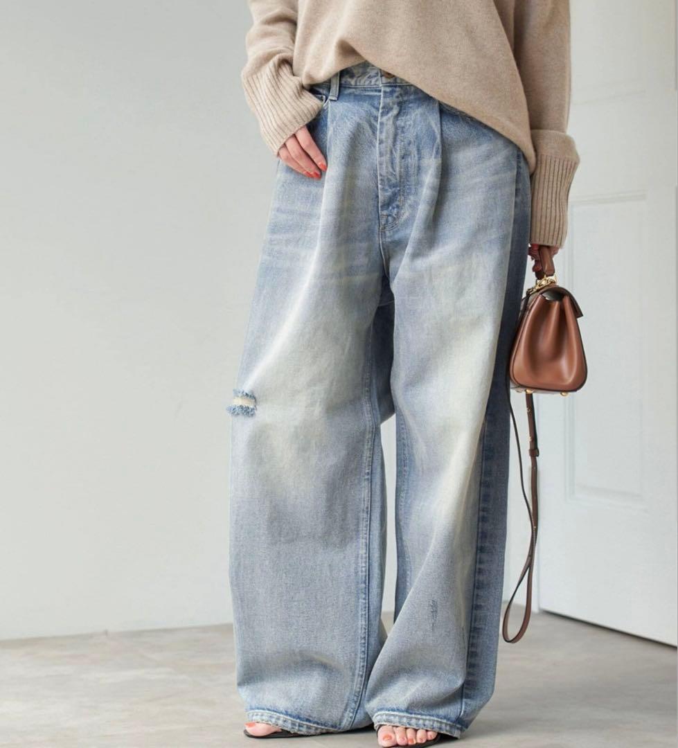 Spick & Span 『5 1/2』タックバレルデニム