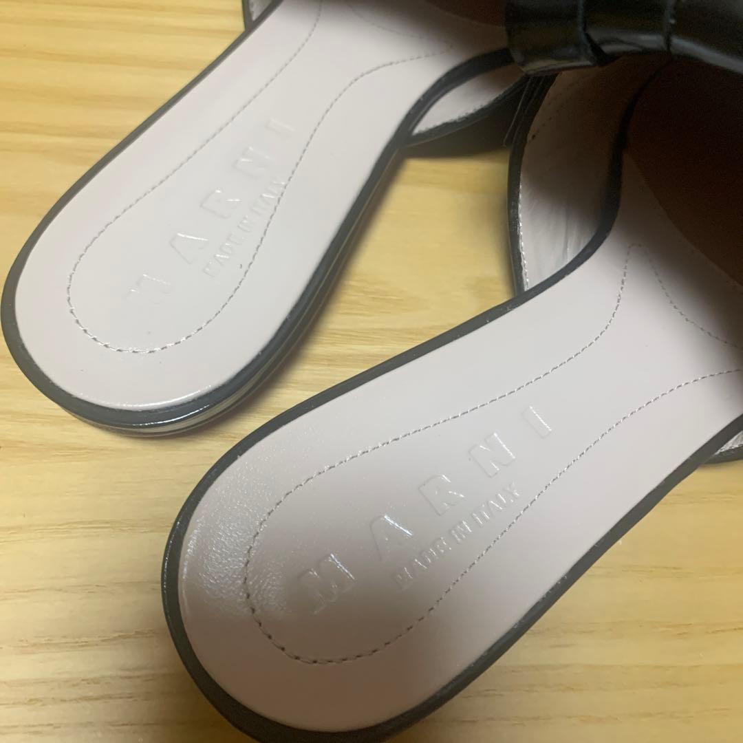 MARNI◇マルニ◇フリンジレザー　フラット　ミュール