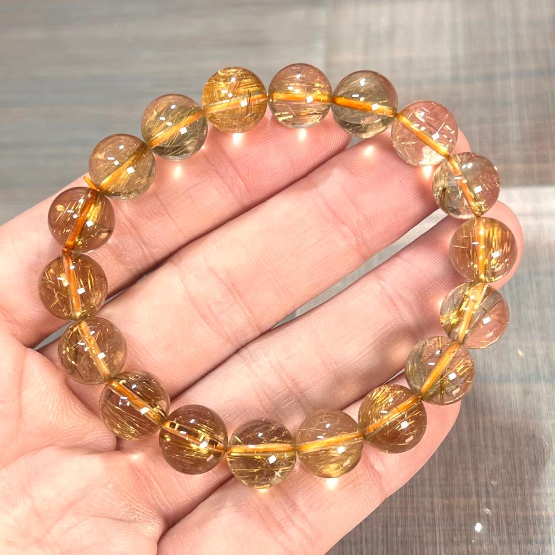 オレンジルチルブレスレット　ルチルクォーツ　7