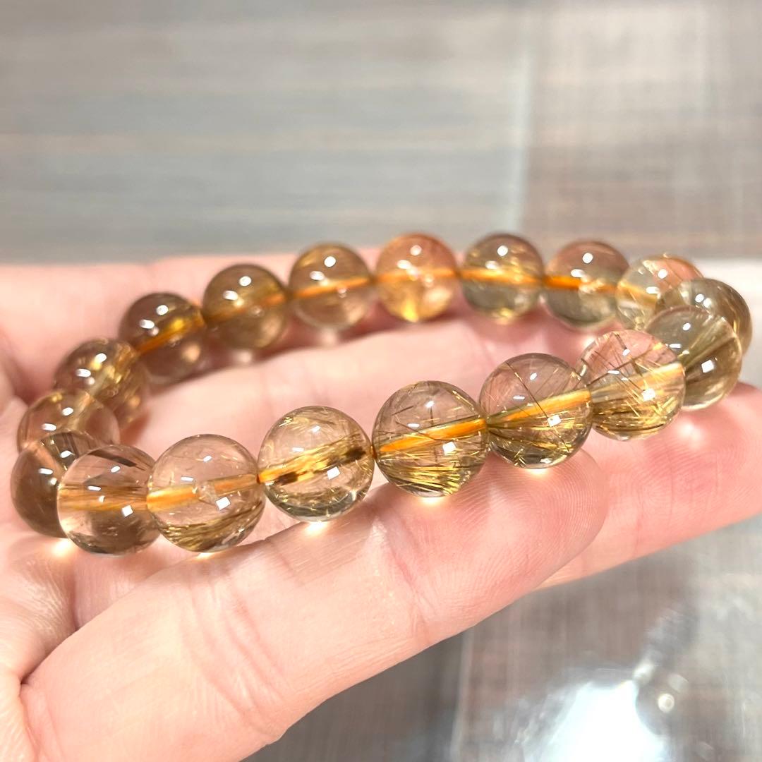 オレンジルチルブレスレット　ルチルクォーツ　7