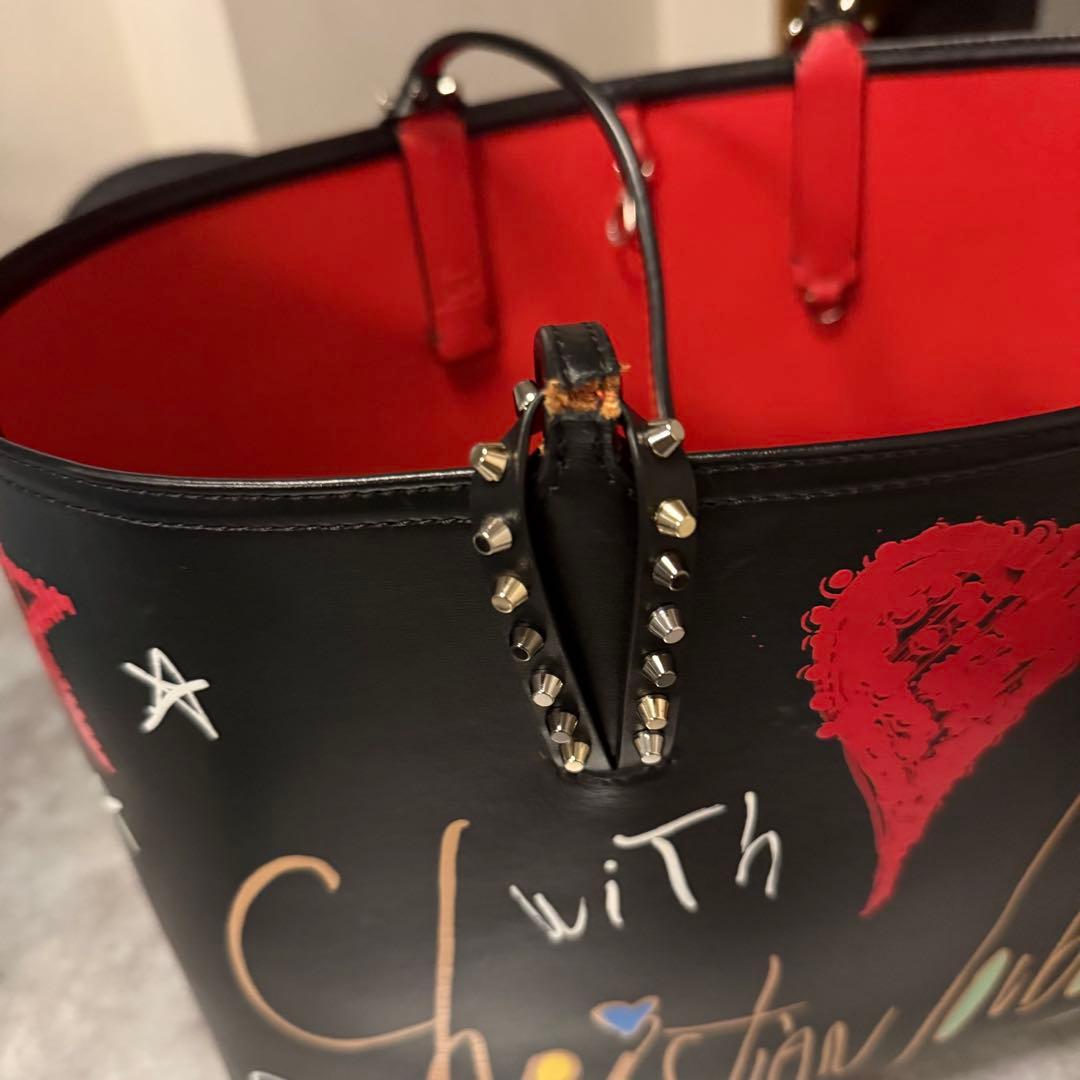 Christian Louboutinトートバッグ アートプリント　持ち手ちぎれ