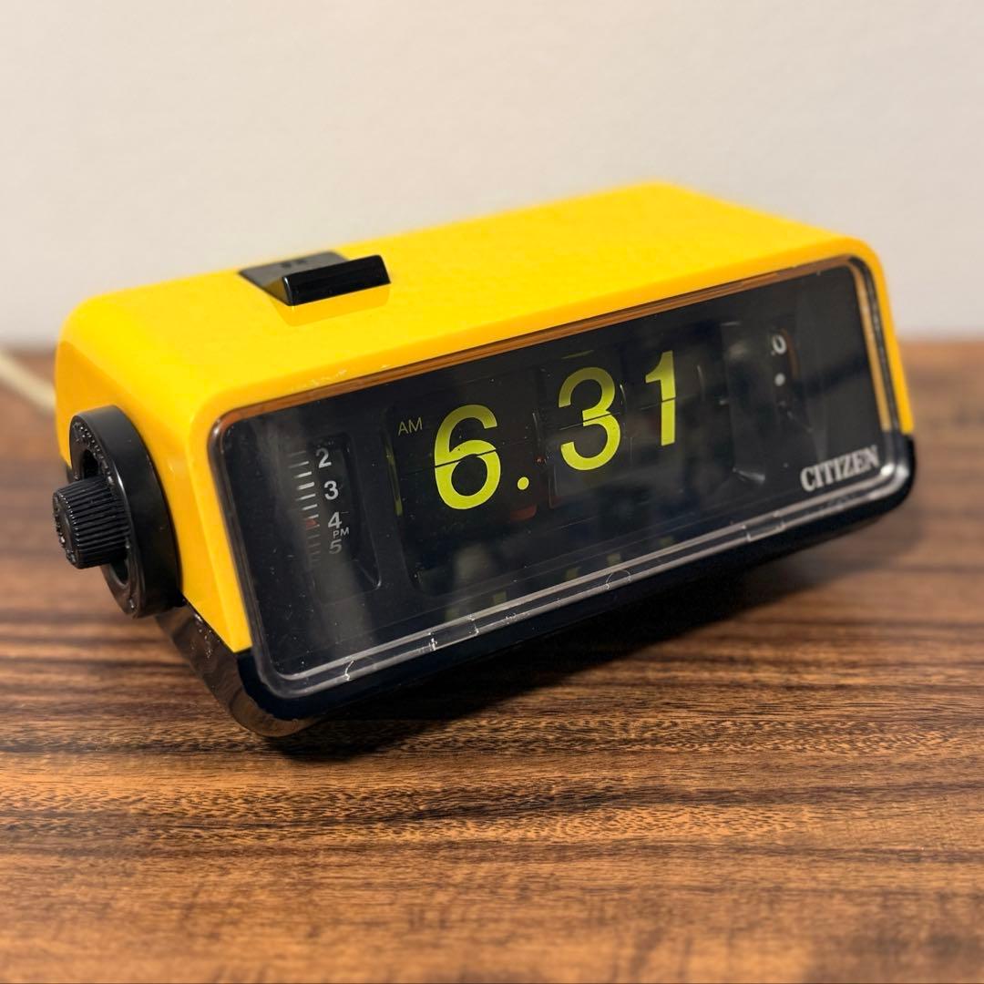 【メンテ済み・動作正常】CITIZENパタパタ時計 ハイリーフ・カーチス黄黒