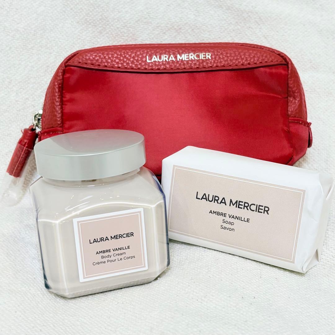 ローラ メルシエ ホイップトボディクリーム アンバーバニラ 石鹸　ポーチ　新品