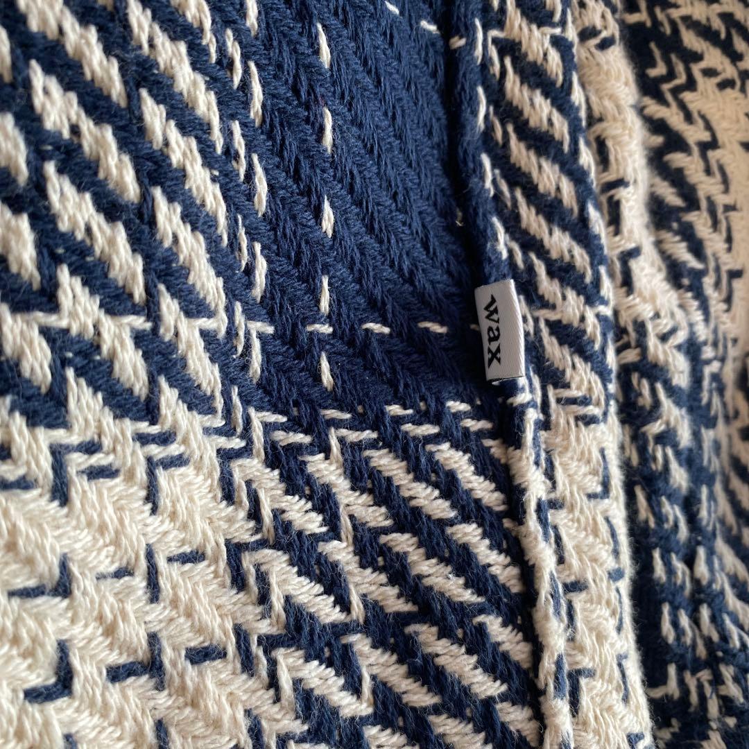 ワックスロンドン　wax london オーバーシャツ　ネイビー　ホワイト