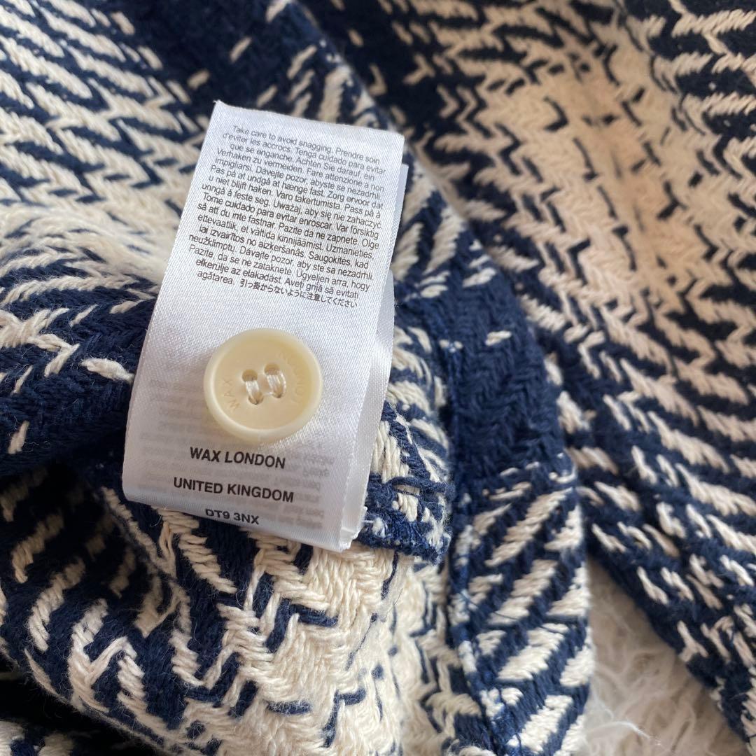 ワックスロンドン　wax london オーバーシャツ　ネイビー　ホワイト