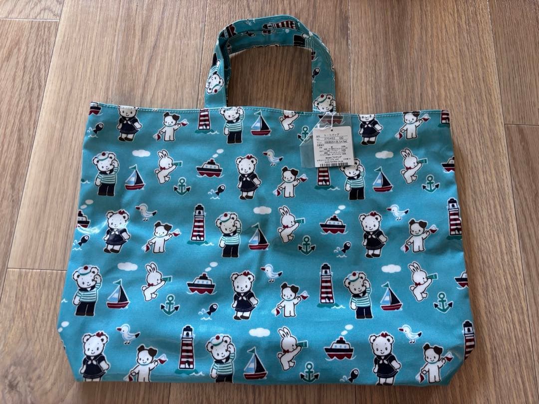 新品 ファミリア マリン柄 トートバッグ