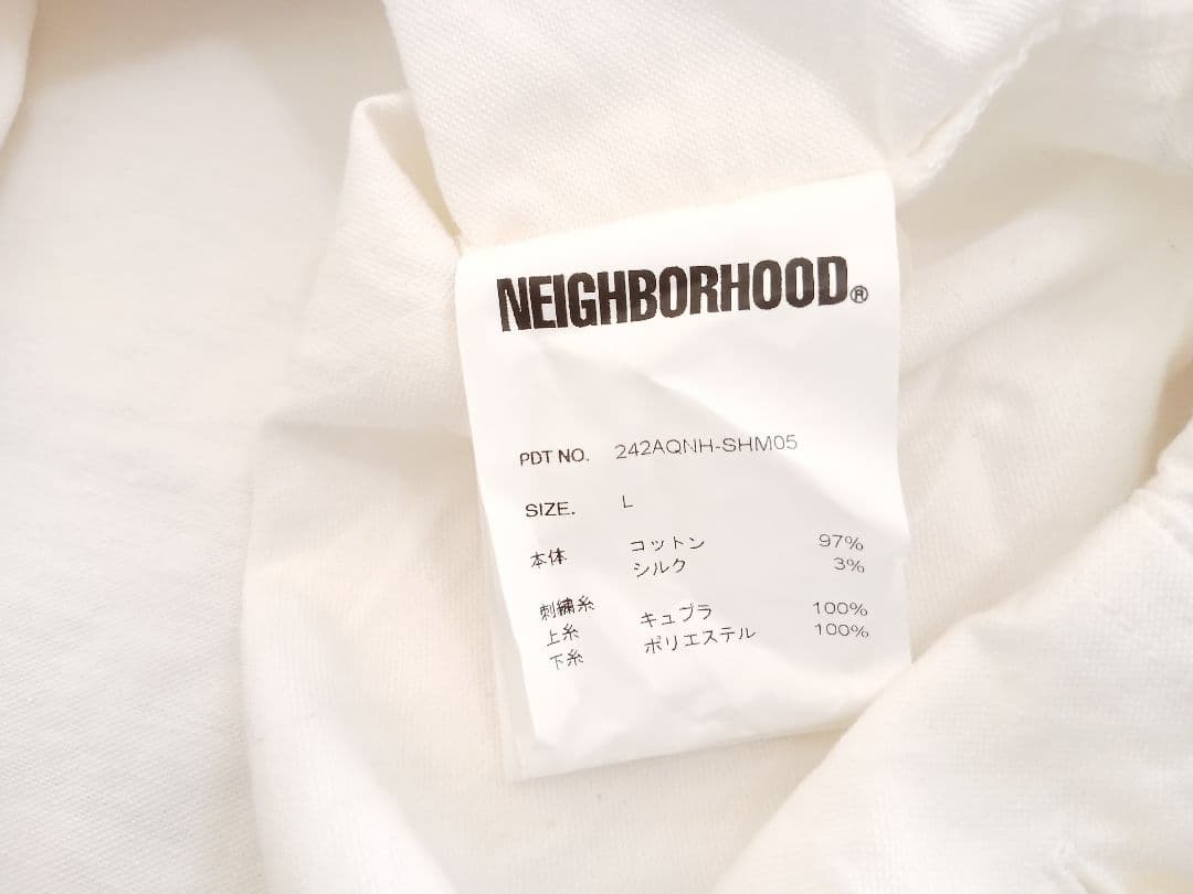 24年 NEIGHBORHOOD ネイバーフッド長袖シャツ ホワイト WTAPS