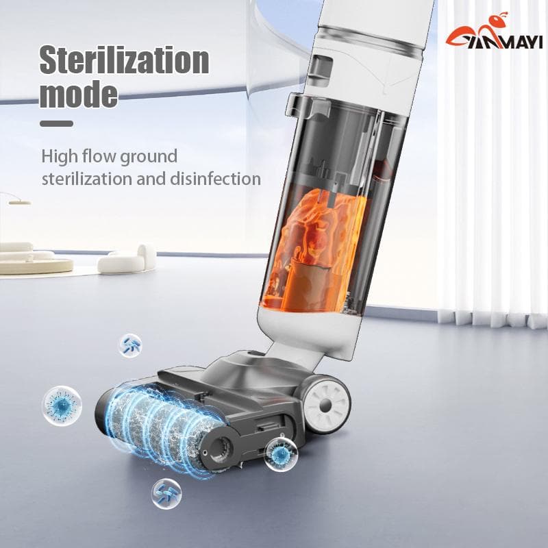 スティッククリーナー 水吹き電動拭き掃除 吸引 電解水で手を汚さない水拭き掃除機