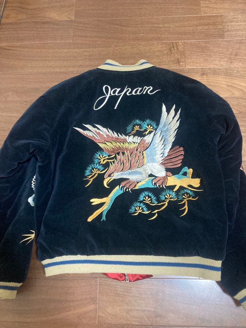 東洋エンタープライズ　別珍　スカジャン　M 鷹　虎　日本地図