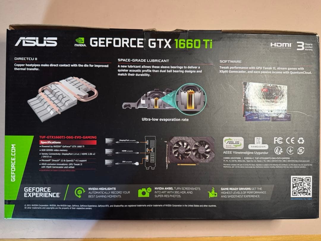 グラフィックボード・グラボ・ビデオカード ASUS TUF GamingGeForceGTX 1660Ti OC 6GB