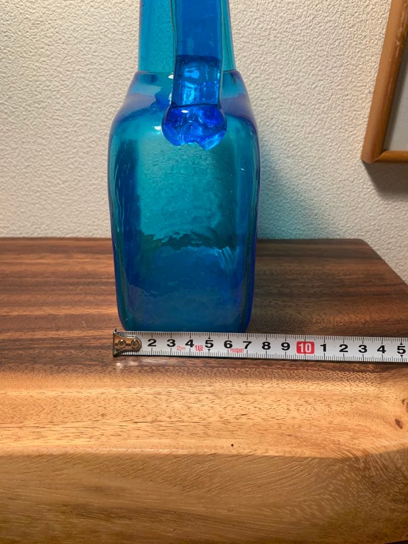 倉敷ガラス 小谷眞三 両耳付花瓶 民藝 小谷ブルー