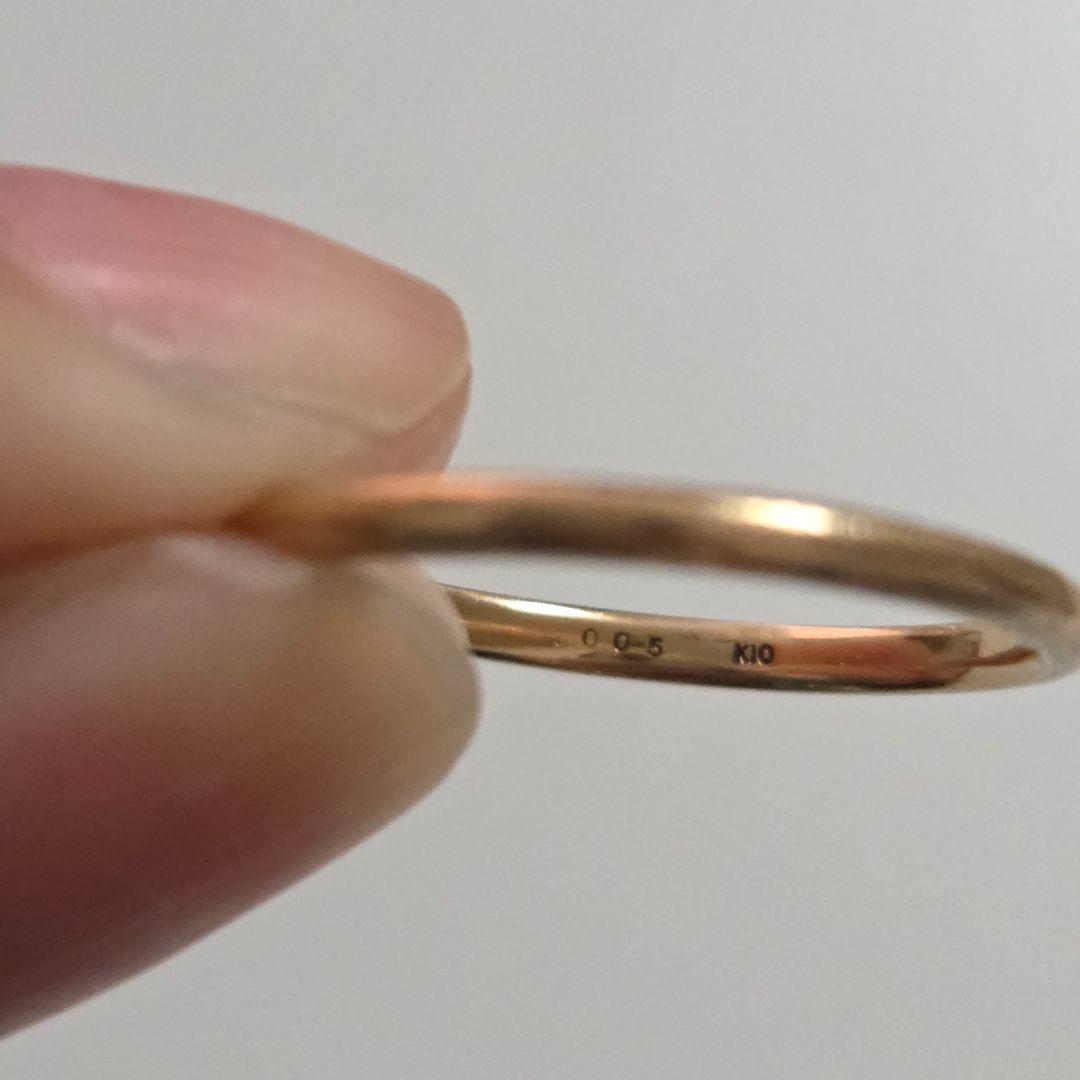 アガット ゴールドリング ダイヤモンド付き