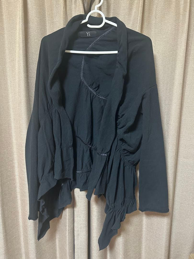 ヨウジヤマモトY‘s ブラックアシンメトリック長袖トップス　サイズ2