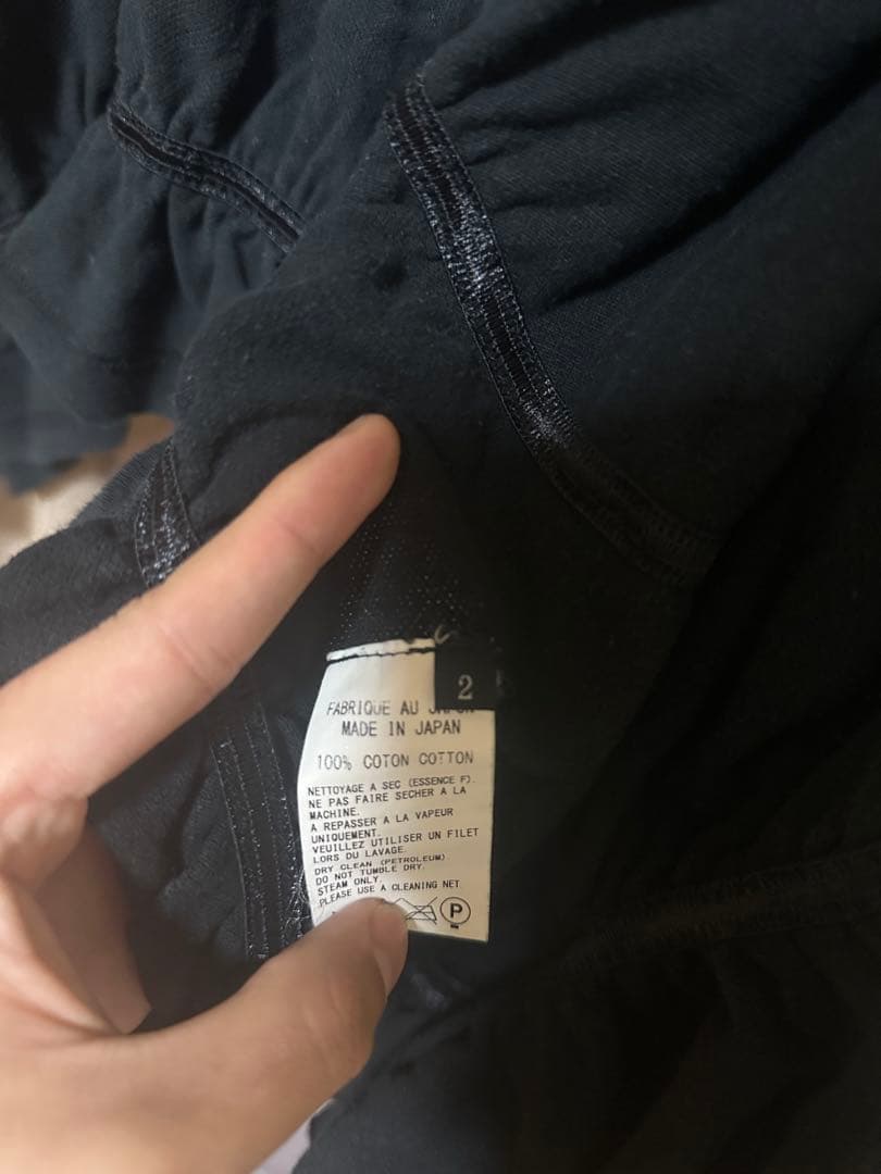 ヨウジヤマモトY‘s ブラックアシンメトリック長袖トップス　サイズ2