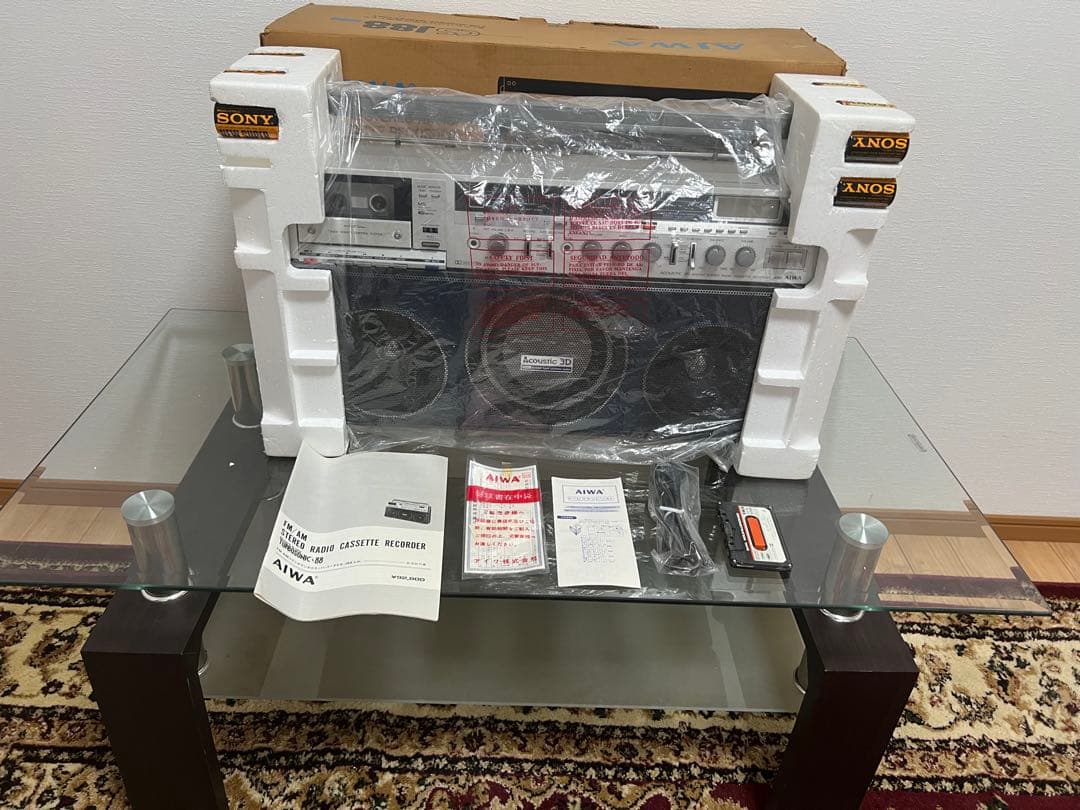 昭和レトロ◆AIWA アイワCS-J88 ラジカセ未使用近い動作品美品ビンテージ