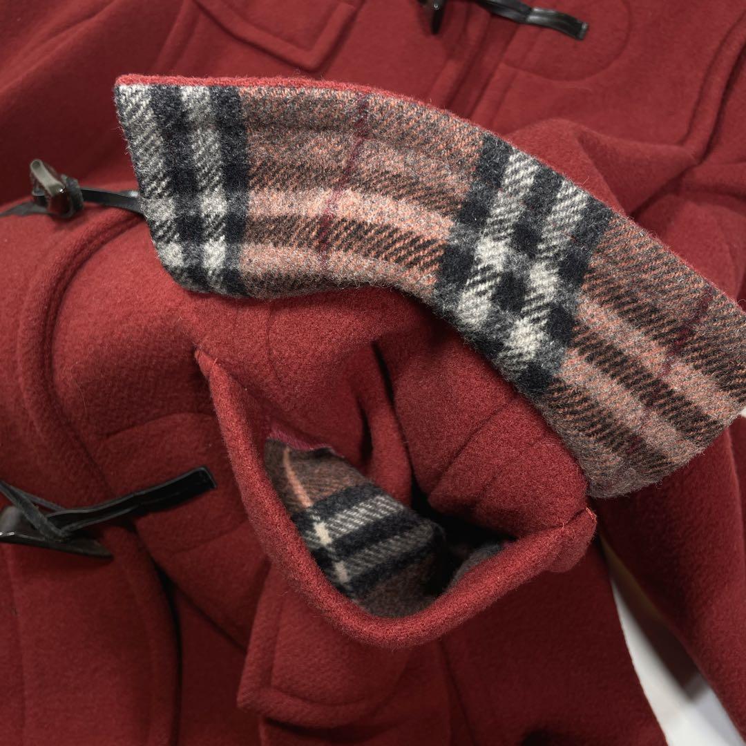 バーバリー ブルーレーベル ダッフルコート　ノバチェック　38 M 赤　ボルドー