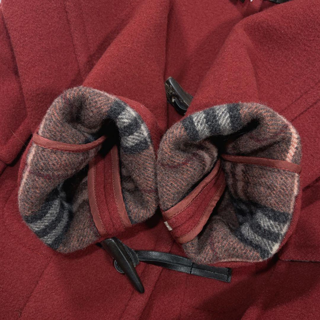 バーバリー ブルーレーベル ダッフルコート　ノバチェック　38 M 赤　ボルドー