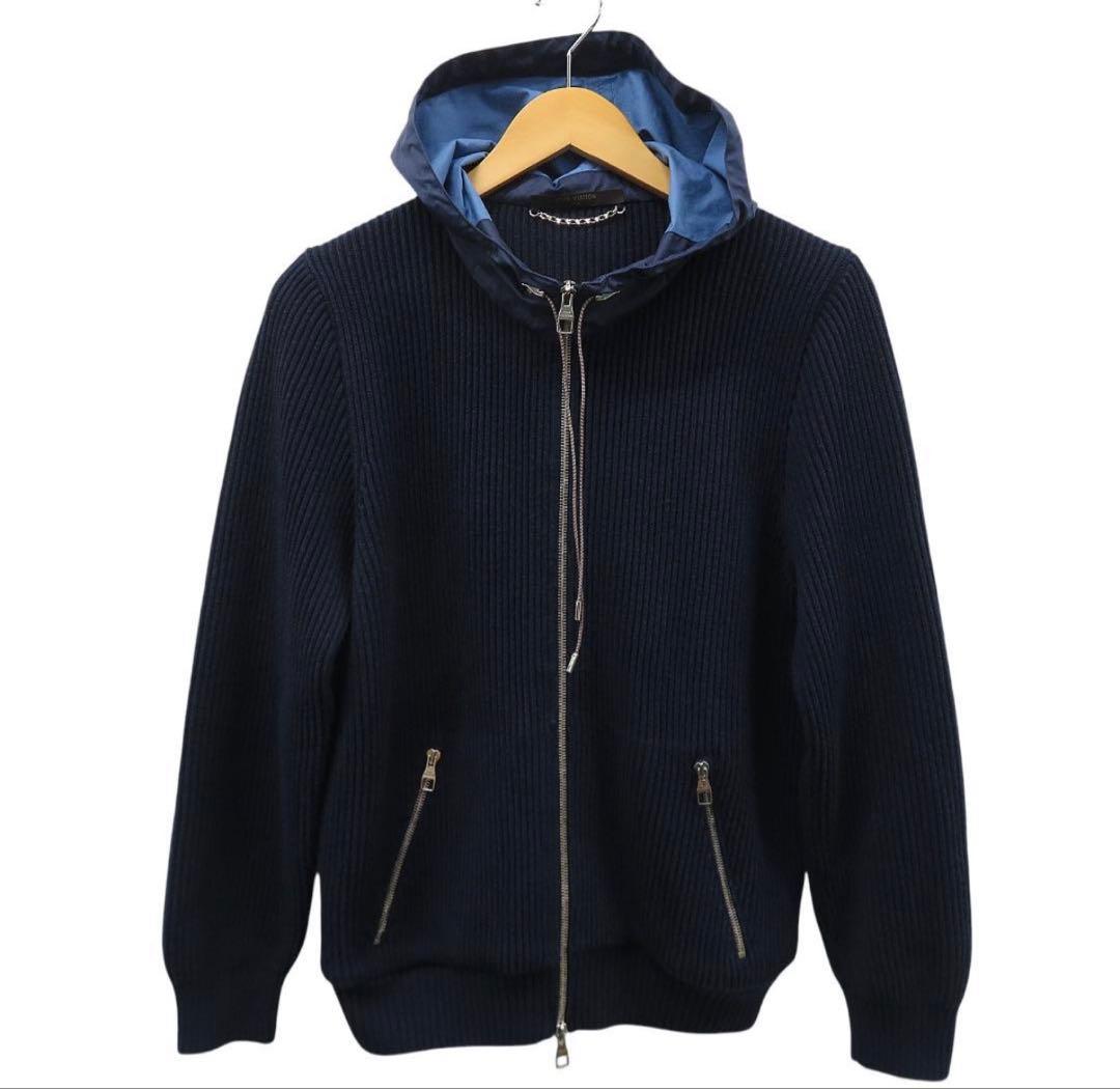 LOUISVUITTON ルイヴィトン ニットパーカー ジャケット ネイビー　M