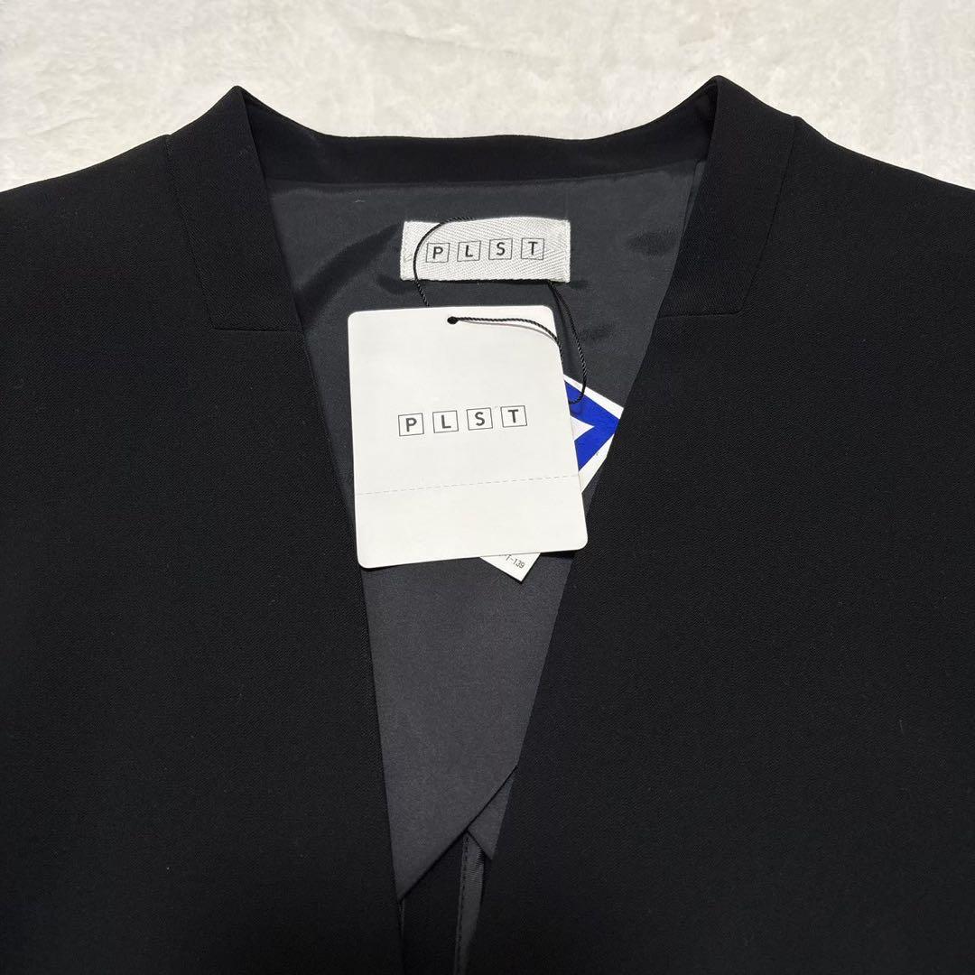 《タグ付き》ノーカラーパンツスーツセットアップ PLST グリーンレーベル L