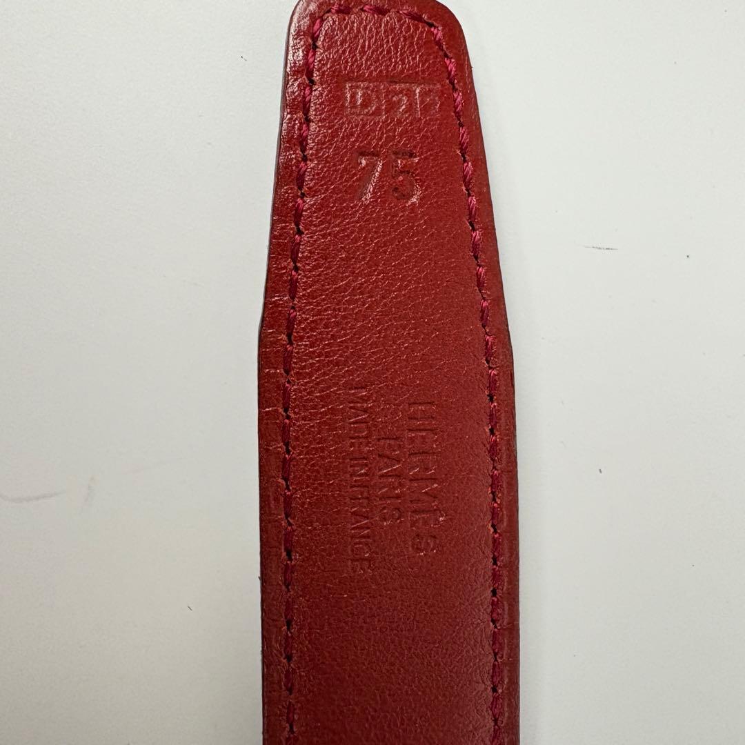 エルメス　コンスタンス　ベルト　Hバックル　レザー　リバーシブル　黒　エンジ