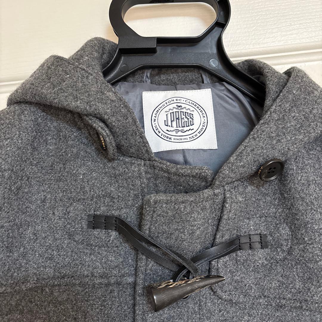【J.PRESS】 グレー ダッフルコート フード付き