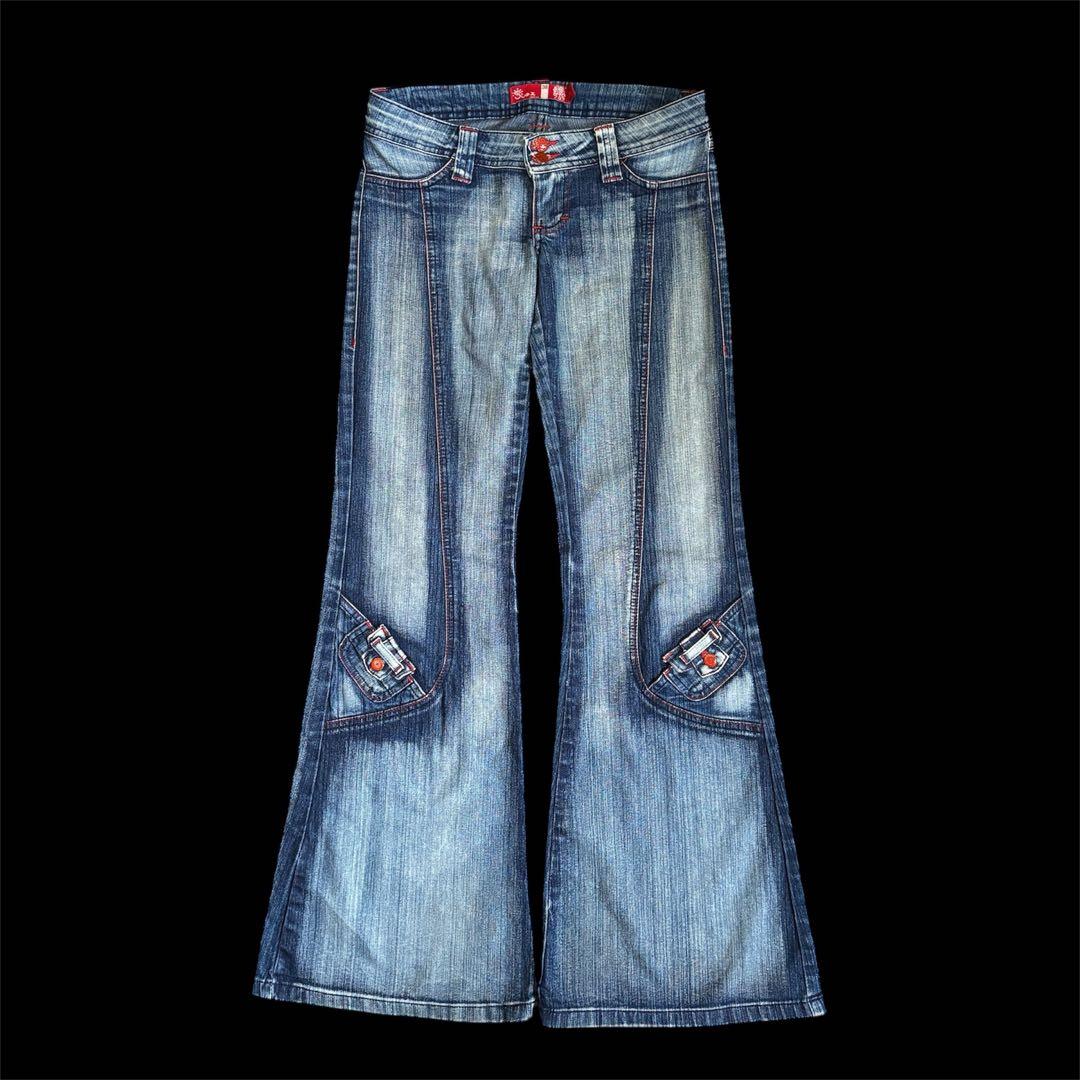 Vintage 00s【Y2K】フレア デニムパンツ グランジ バギー平成ギャル