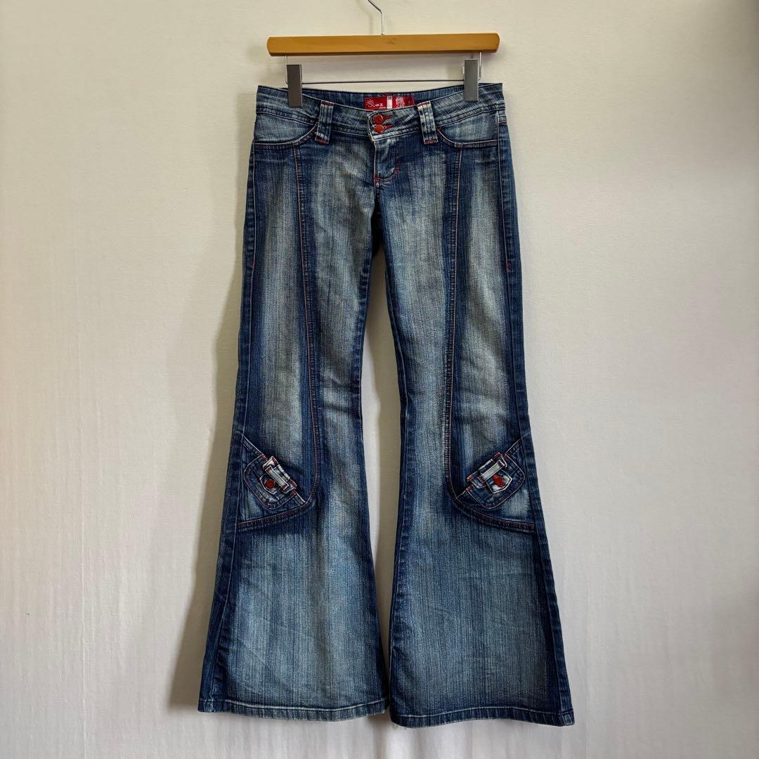 Vintage 00s【Y2K】フレア デニムパンツ グランジ バギー平成ギャル