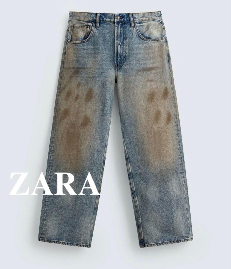 ZARA ヴィンテージ加工バギーフィットジーンズ　EU44