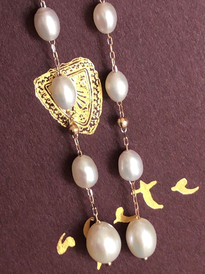 新品未使用☆agete SV真珠 ネックレスと K10ピアスチャームセット　箱付