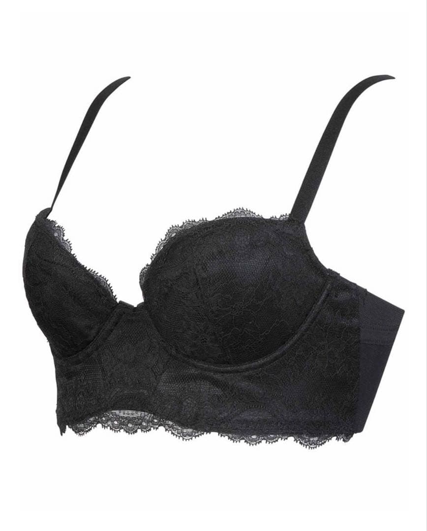 新品タグ付☆ ワコール 補正下着 C70 高補整ミドリフ丈ブラ ブラック