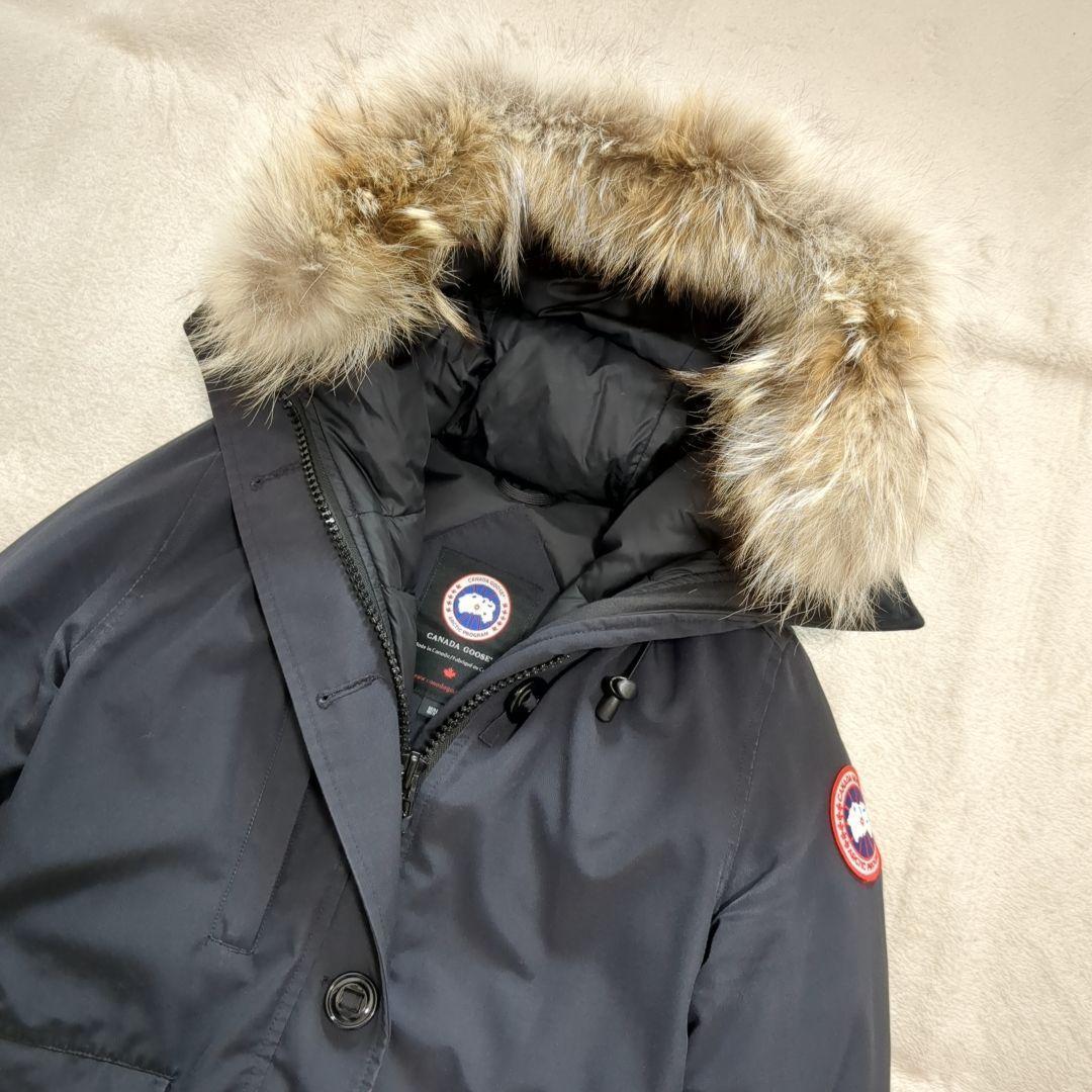 美品 カナダグース シャーロット コヨーテファー 希少 Mサイズ ネイビー