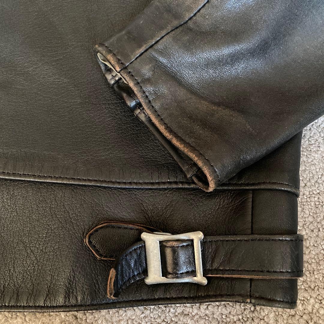 Addict Clothes レザーシングルライダースジャケット、サイズ40