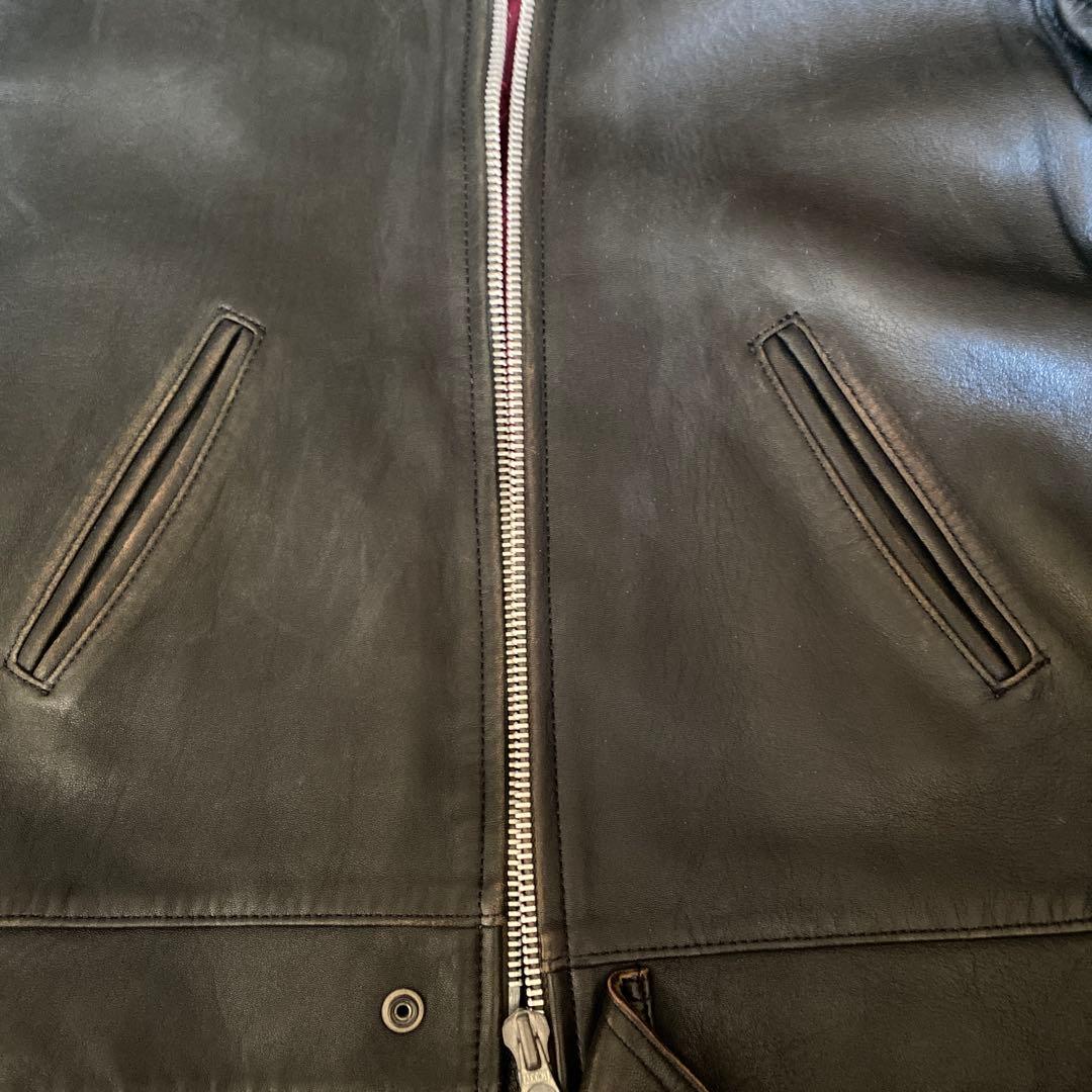 Addict Clothes レザーシングルライダースジャケット、サイズ40