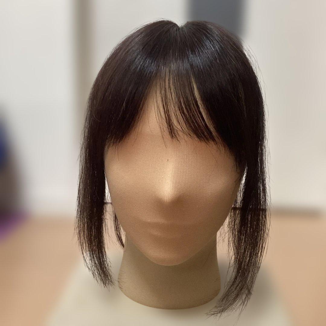 【超美品】フラッティス　人毛100%まるっとカバーピース　ロング　ダークブラウン