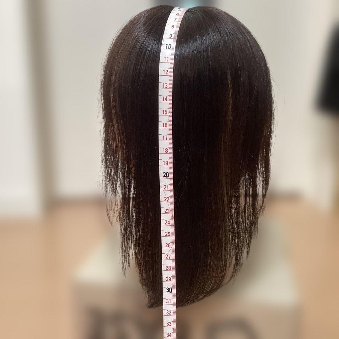 【超美品】フラッティス　人毛100%まるっとカバーピース　ロング　ダークブラウン