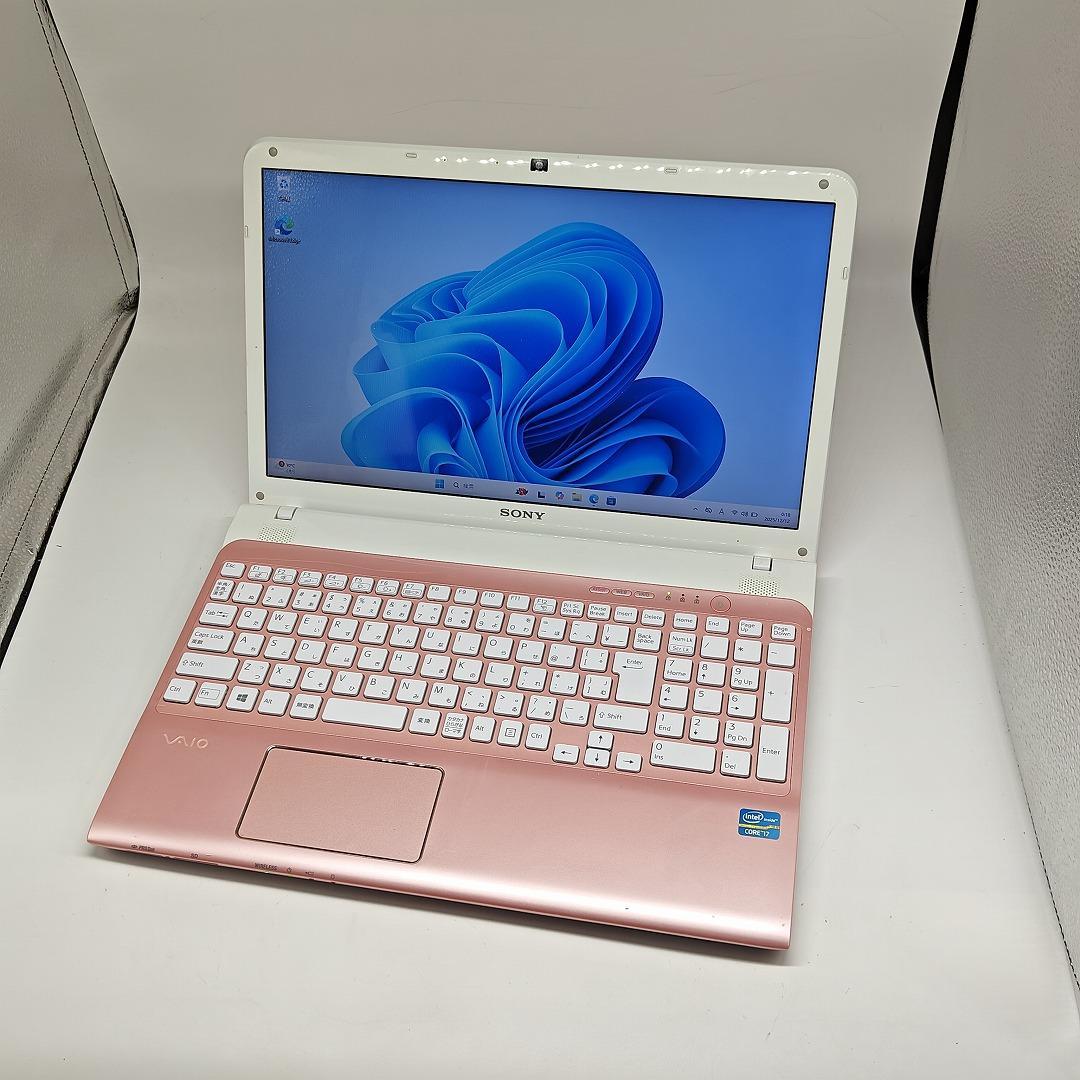 【VAIO】SVE 高速i7 新品SSD256GB 8GB ピンク ノートPC