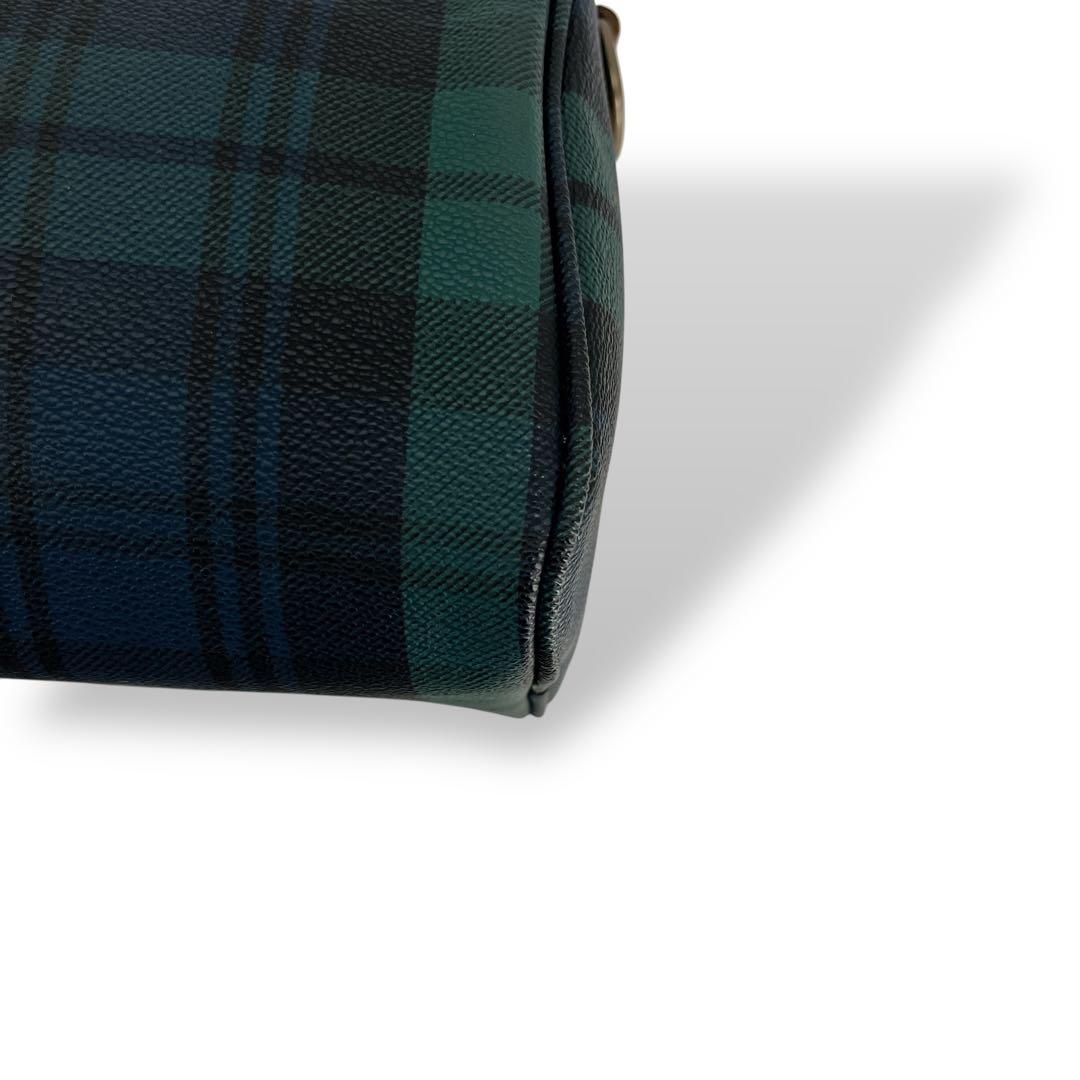 美品　オールド　ポロラルフローレン　ミニボストン　ハンドバッグ　チェック柄　緑