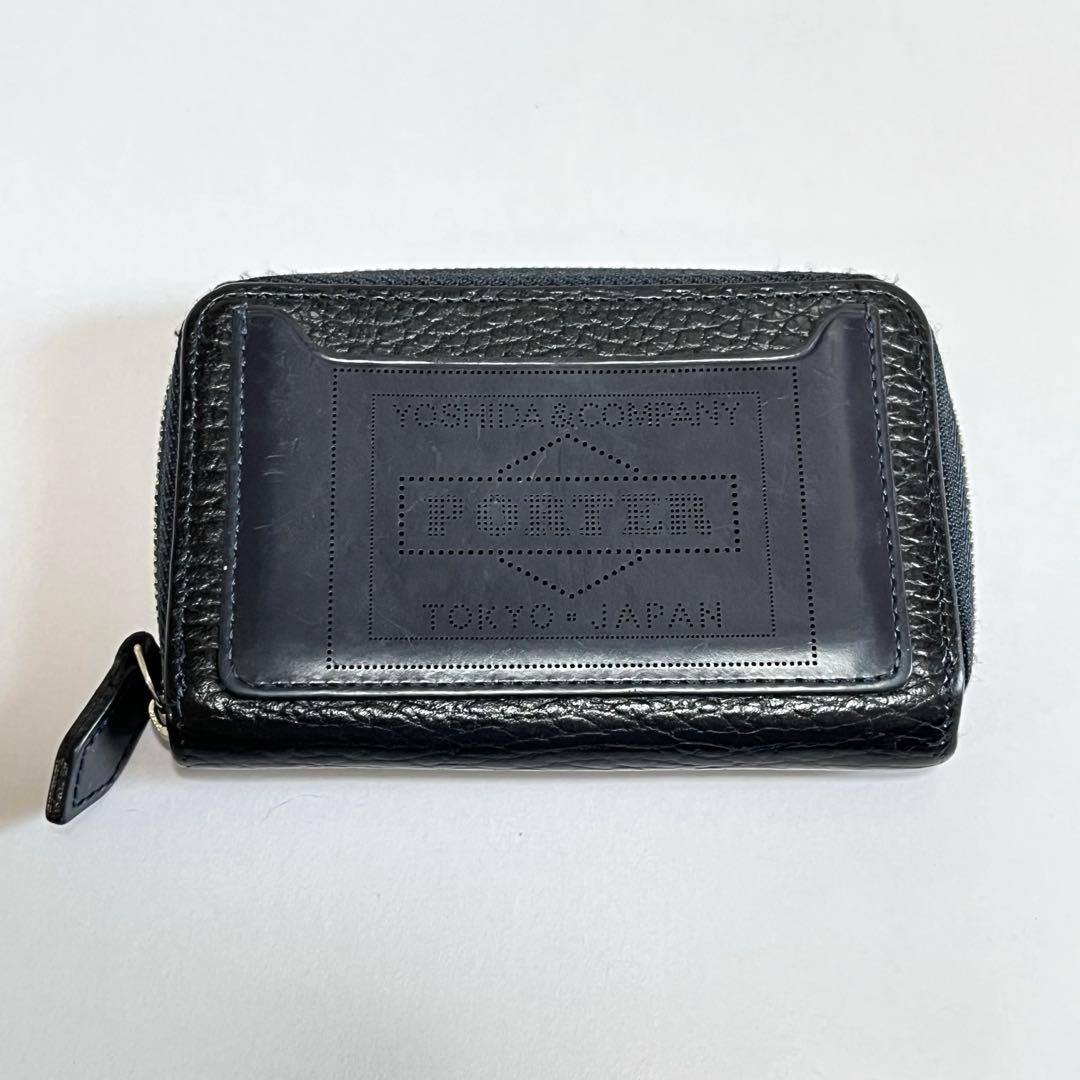 【美品】ポーター　ケース　グレイズ　パンチング　ラウンドファスナー　レザー