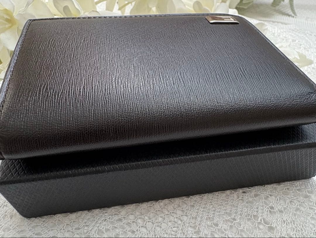 【名刺入れ】dunhill 黒 レザー カードケース メンズ