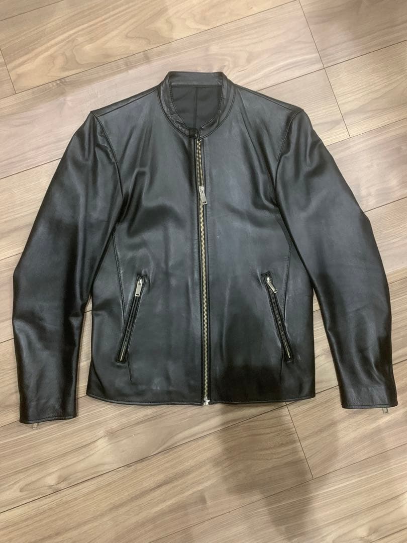 【美品】【正規品】STUDIOUSシングルライダースジャケット ブラックサイズ2