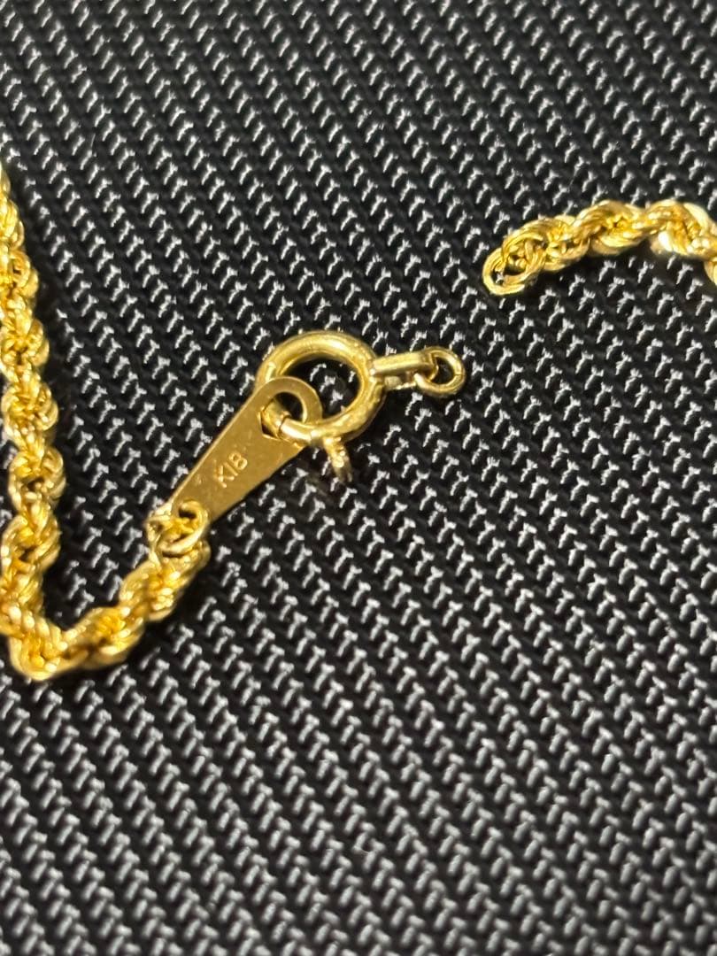 K18 金 ロープチェーンネックレス 難あり