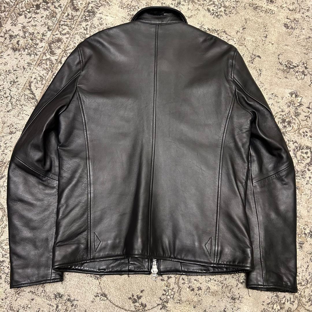 美品✨　ナノユニバース 羊革 ライダース ジャケット 黒 中綿 キルティング L