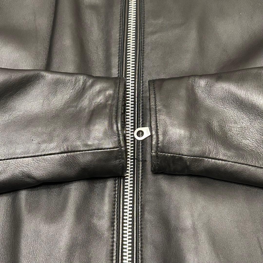 美品✨　ナノユニバース 羊革 ライダース ジャケット 黒 中綿 キルティング L