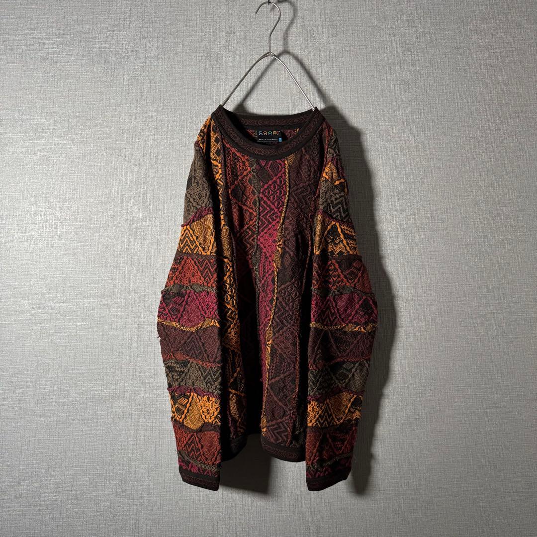 雰囲気抜群★COOGI クージー ケーブルニット 立体編み 凸凹 ウール M