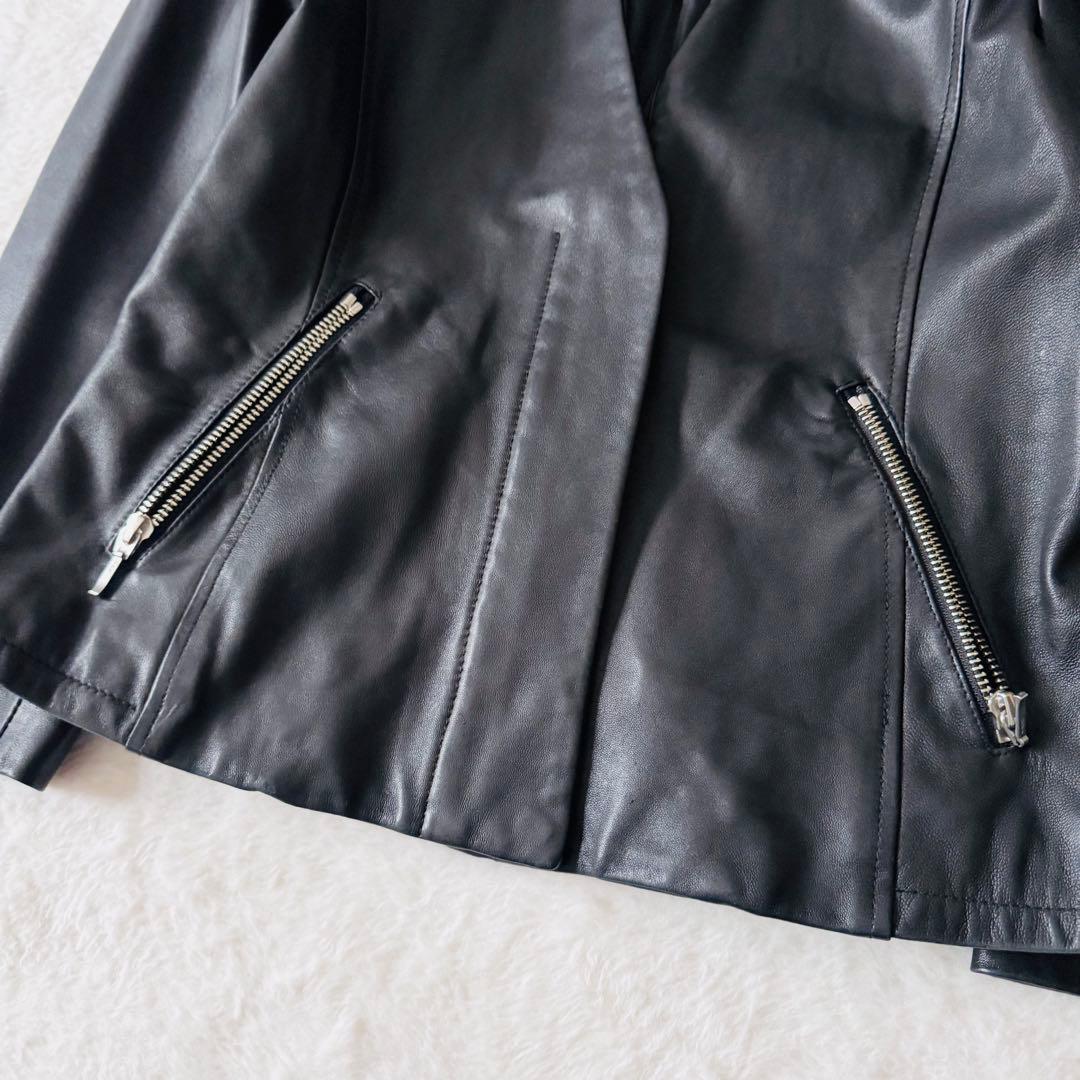 美品✨ ロートレアモン レザージャケット シングル ノーカラー 38 ラムレザー