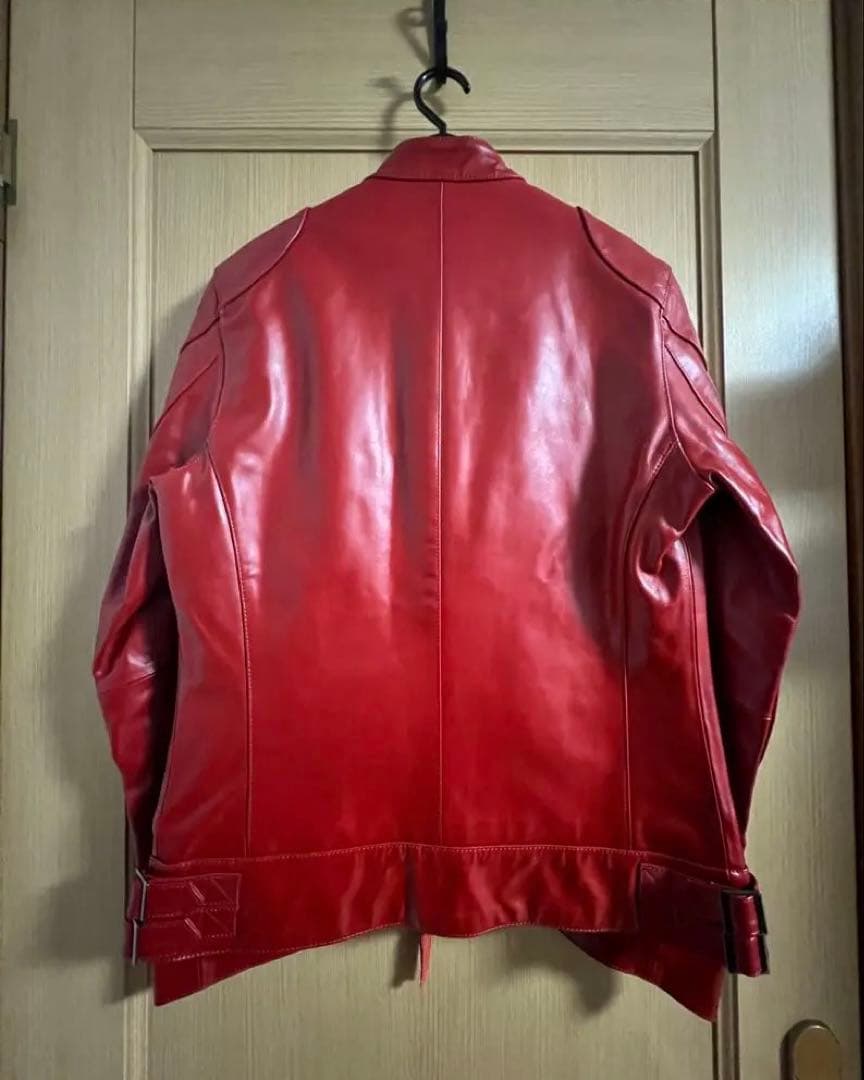 「Haruf」本革 シングル 赤レザージャケット