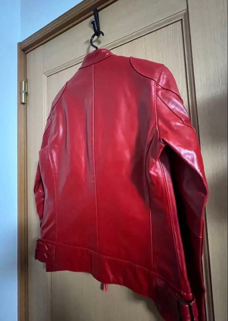 「Haruf」本革 シングル 赤レザージャケット
